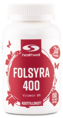 Pienoiskuva Healthwell Foolihappo 400, 150 kaps.