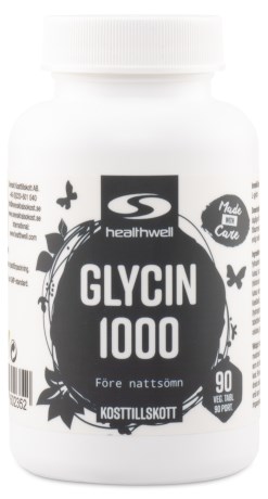 Pienoiskuva Healthwell Glycin 1000, 90 tablettia