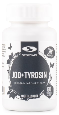 Pienoiskuva Healthwell Jodi + Tyrosiini, 60 kapselia