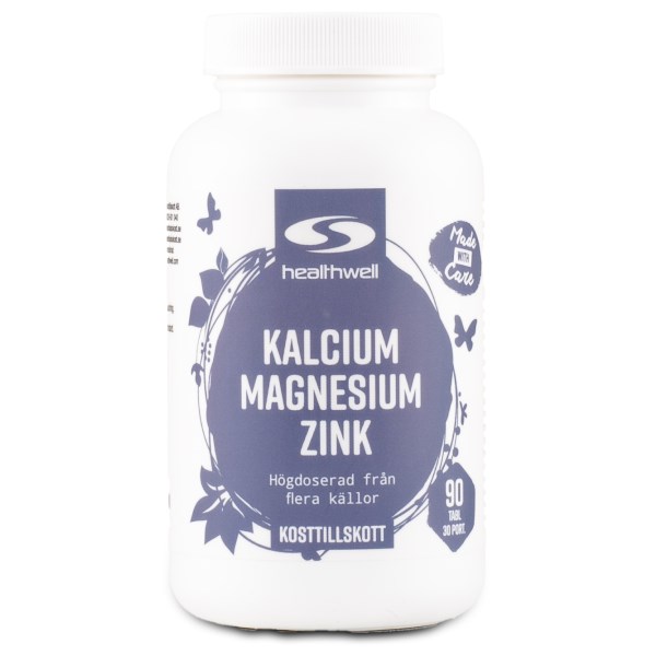 Healthwell Kalsium, Magnesium, Sinkki, 90 tablettia