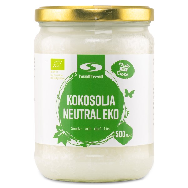Healthwell Neutraali Kookosöljy, EKO, 500 ml
