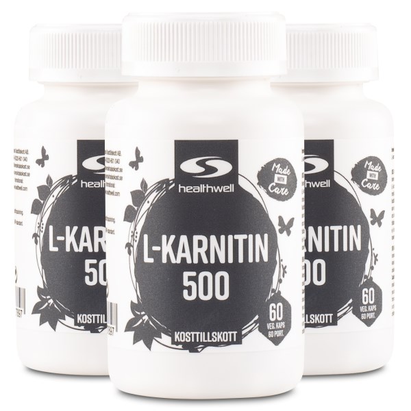Healthwell L-Karnitiini 500, 180 kapselia
