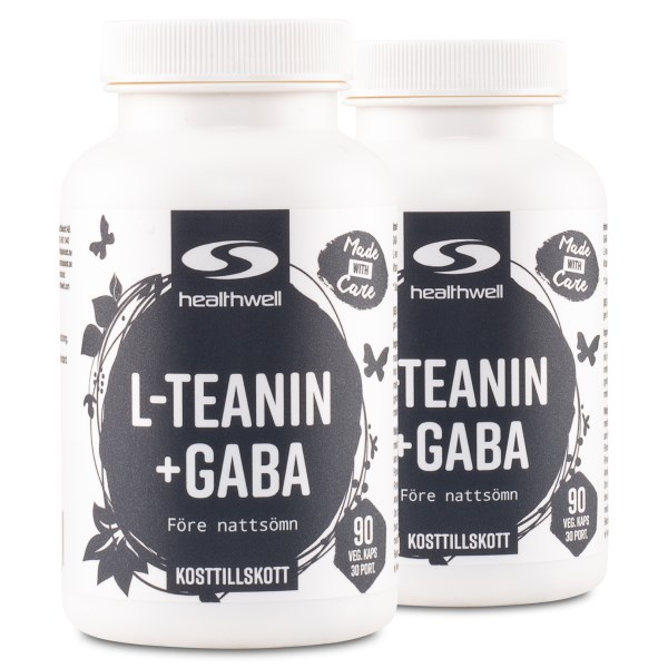Healthwell L-Teaniini + GABA, 180 kapselia