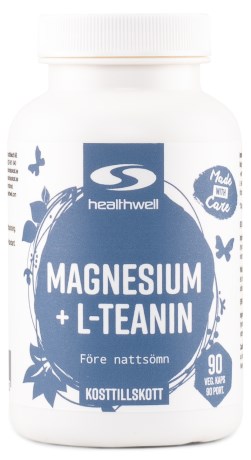 Pienoiskuva Healthwell Magnesium+L-teaniini, 90 kapselia