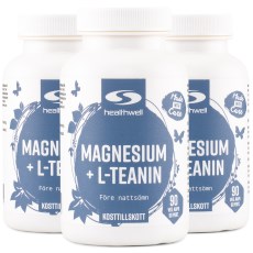 Pienoiskuva Healthwell Magnesium+L-teaniini, 270 kapselia