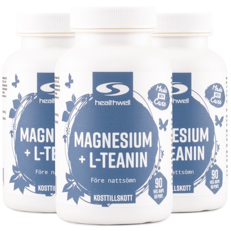 Pienoiskuva Healthwell Magnesium+L-teaniini, 270 kapselia