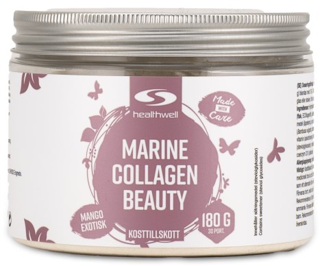 Pienoiskuva Healthwell Marine Collagen Beauty, Eksoottinen Mango, 180 g