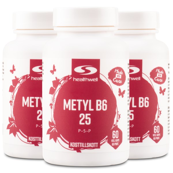 Healthwell Metyloitu B6 25, 180 kapselia
