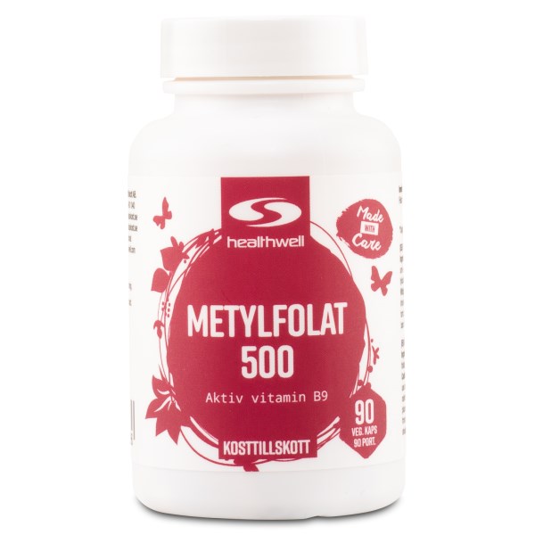 Healthwell Metyylifolaatti 500, 90 kapselia