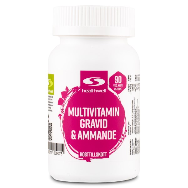 Healthwell Monivitamiini Raskaus & Imetys, 90 kapselia