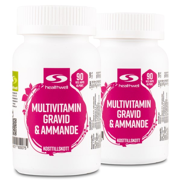 Healthwell Monivitamiini Raskaus & Imetys, 180 kapselia
