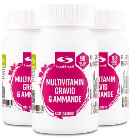 Pienoiskuva Healthwell Monivitamiini Raskaus & Imetys, 270 kapselia