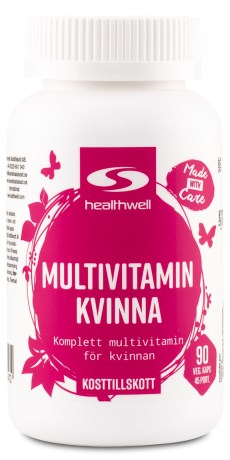 Pienoiskuva Healthwell Monivitamiini Naisille, 90 kapselia