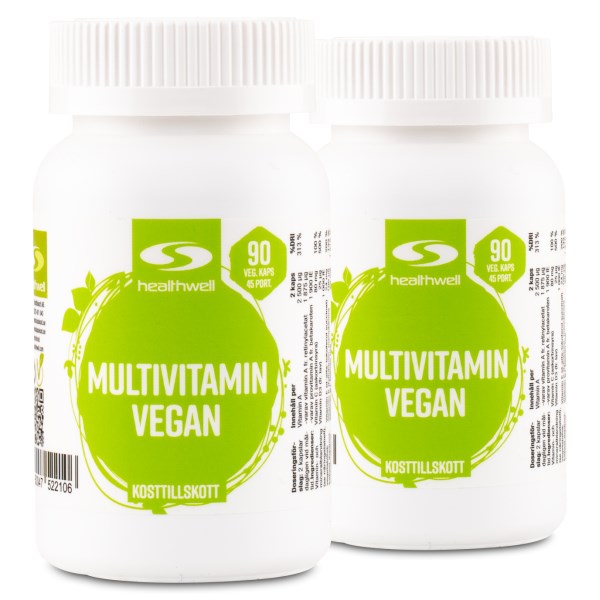 Healthwell Vegaaninen Monivitamiini, 180 kapselia