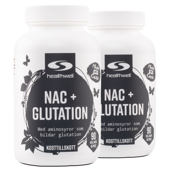 Healthwell NAC+Glutation, 180 kapselia
