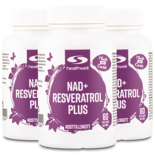 Healthwell NAD+ Resveratrol Plus, 180 kapselia