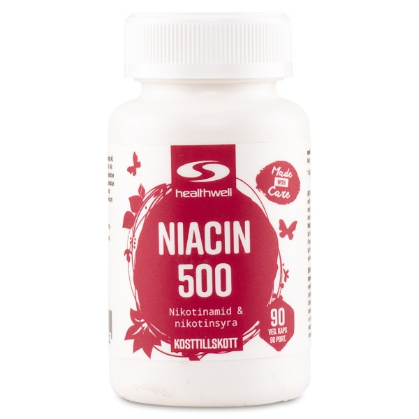 Healthwell Niacin 500, 90 kapselia