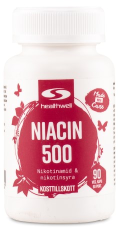 Pienoiskuva Healthwell Niacin 500, 90 kapselia