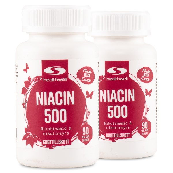 Healthwell Niacin 500, 180 kapselia