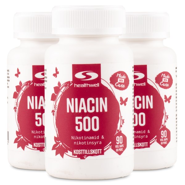 Healthwell Niacin 500, 270 kapselia