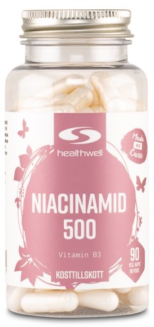 Pienoiskuva Healthwell Niacinamid 500, 90 kapselia