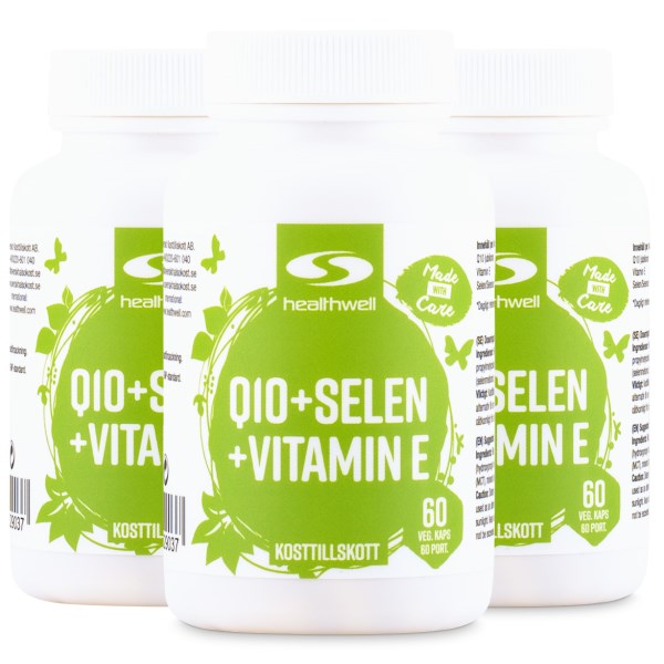 Healthwell Q10 + Seleeni + E-vitamiini, 180 kapselia
