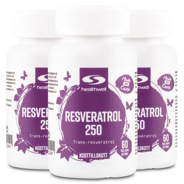 Healthwell Resveratrol 250, 180 kapselia