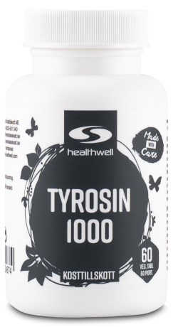 Pienoiskuva Healthwell Tyrosiini 1000 , 60 tablettia