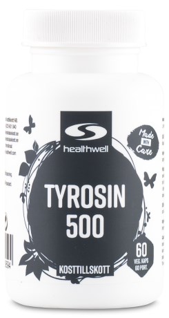 Pienoiskuva Healthwell Tyrosiini 500, 60 kapselia