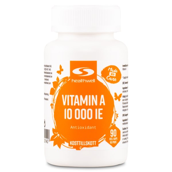 Healthwell Vitamin A 10000 IE, 90 kapselia