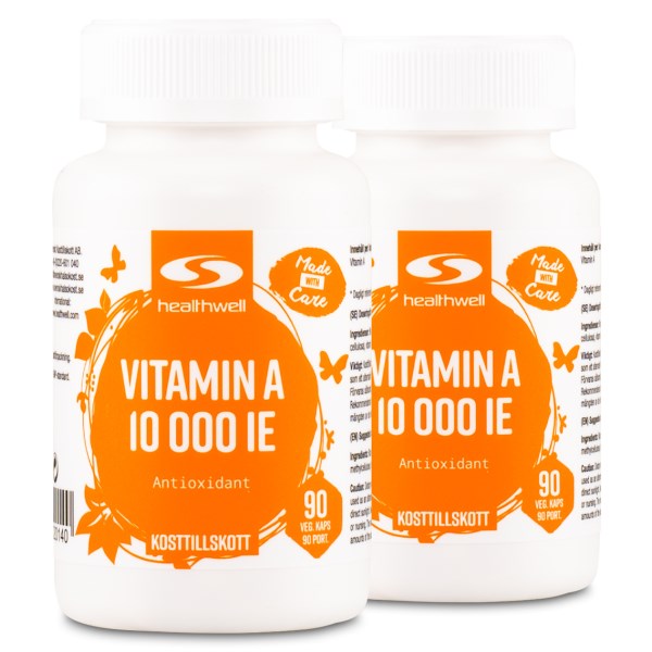 Healthwell Vitamin A 10000 IE, 180 kapselia