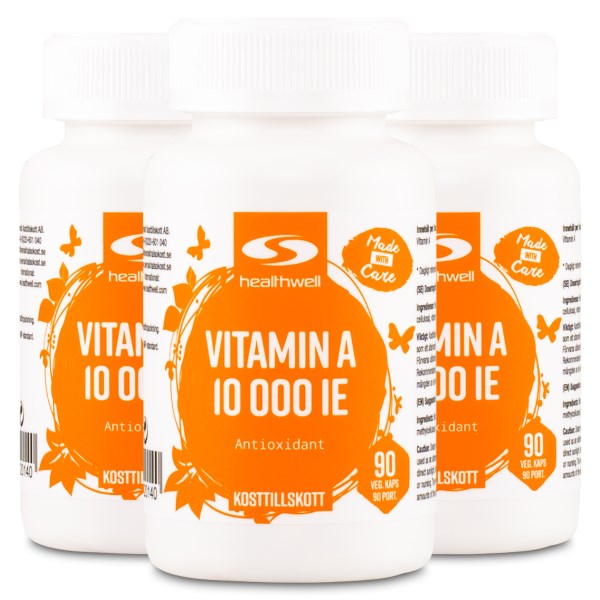 Healthwell Vitamin A 10000 IE, 270 kapselia