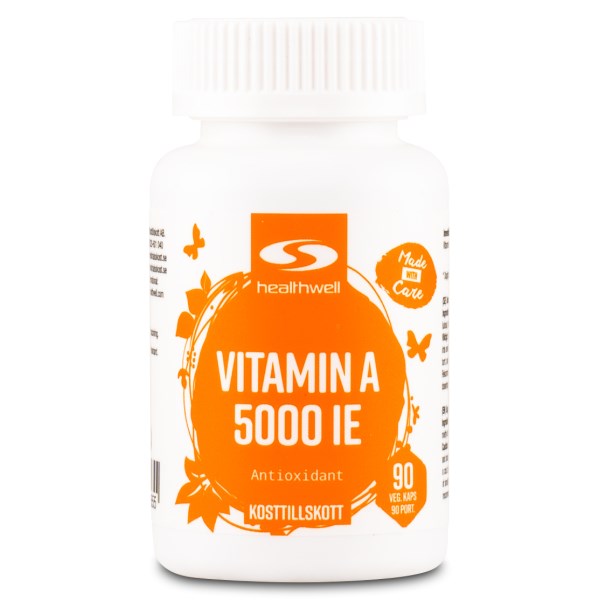 Healthwell Vitamin A 5000 IE, 90 kapselia