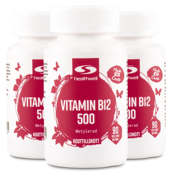 Healthwell B12-Vitamiini 500 Metyloitu, 270 kapselia