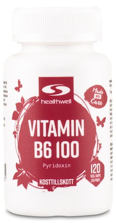Pienoiskuva Healthwell Vitamin B6 100, 120 kapselia