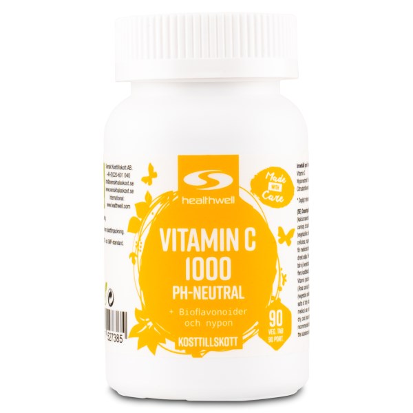Healthwell C-vitamiini 1000 pH-Neutraali, 90 tablettia