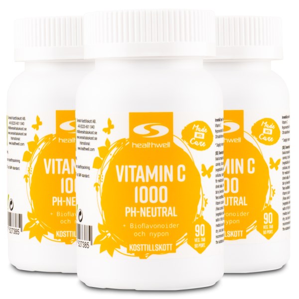 Healthwell C-vitamiini 1000 pH-Neutraali, 270 tablettia