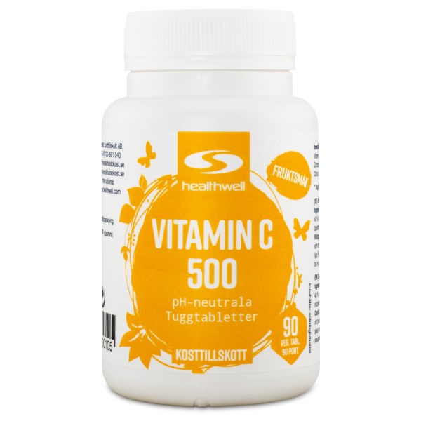 Healthwell C-vitamiini 500 Purutabletti, 90 purutablettia