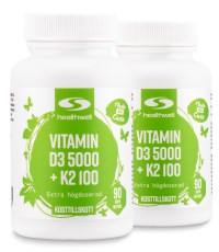 Pienoiskuva Healthwell Vitamin D3 5000 + K2 100, 180 kapselia