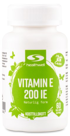 Pienoiskuva Healthwell E-vitamiini 200 IE , 60 kapselia