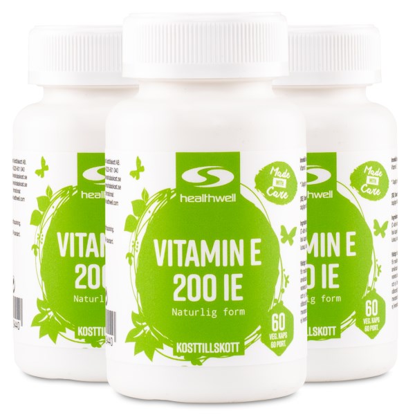 Healthwell E-vitamiini 200 IE, 180 kapselia