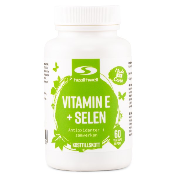 Healthwell E-vitamiini + Seleeni, 60 kapselia