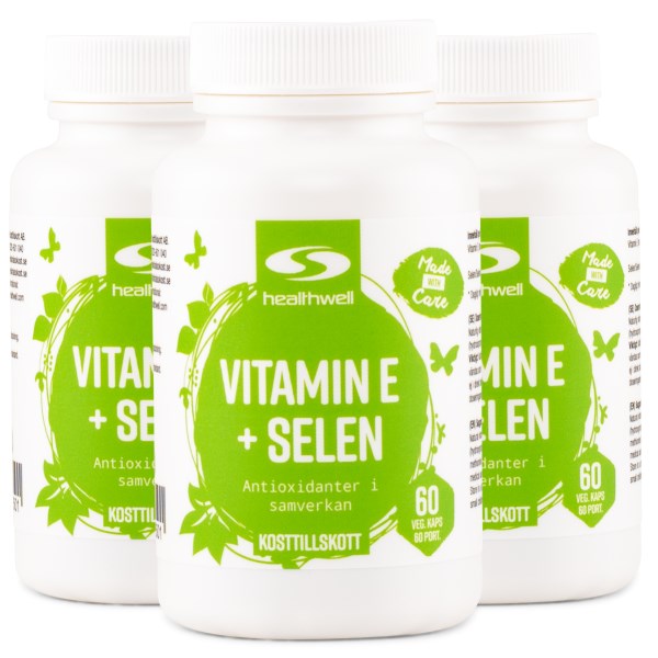 Healthwell E-vitamiini + Seleeni, 180 kapselia