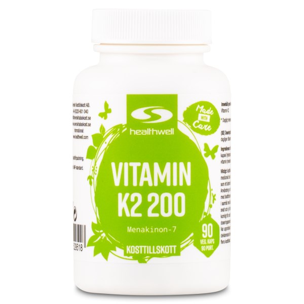 Healthwell K2 Vitamiini 200, 90 kapselia