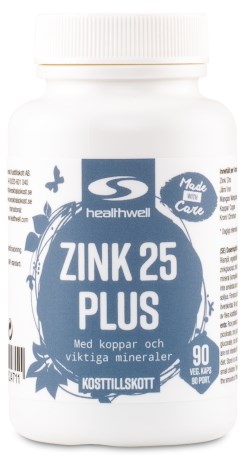 Pienoiskuva Healthwell Sinkki 25 Plus, 90 kapselia