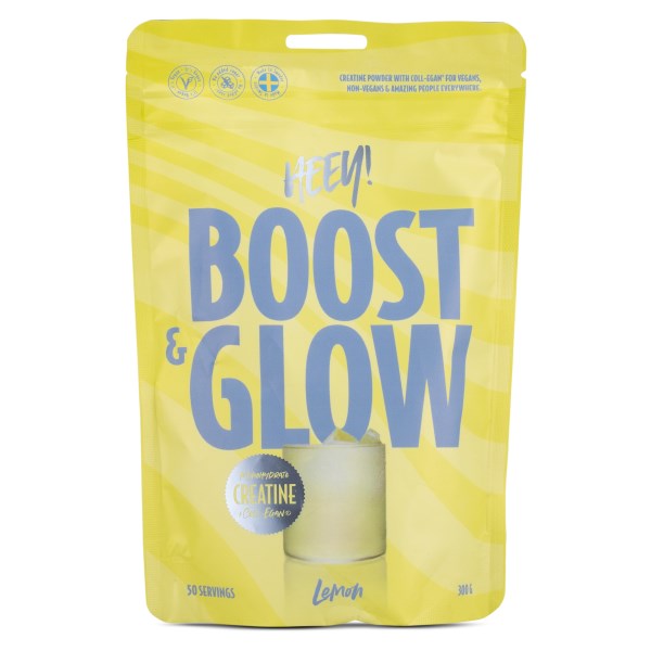 HEEY Boost & Glow, Creatine + Collagen, Sitruuna, 300 g
