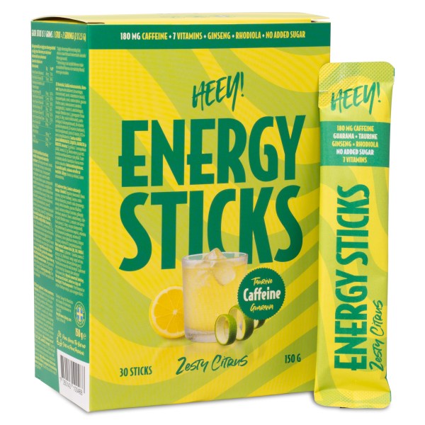 HEEY Energy Sticks Kofeiini+Guarana, Zesty Citrus, 30 annospussia