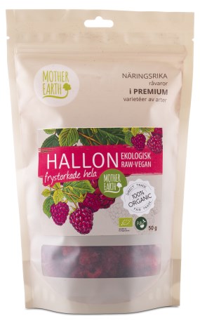 Pienoiskuva Mother Earth Pakastekuivatut Kokonaiset Vadelmat  Raw & Eko, 50 g