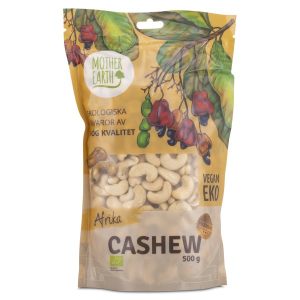 Mother Earth Cashewnötter Hela Luomu, 500 g