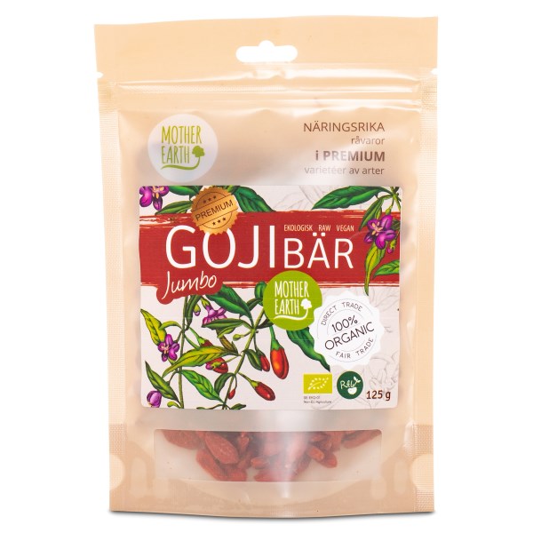 Mother Earth Goji-marjat Jumbo RAW & Luomu, 125 g